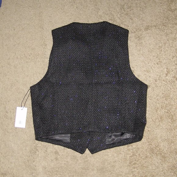 NWT Size Large 8-10 Jason Wu Black Metallic Tweed Jewel button Vest - Picture 12 of 15